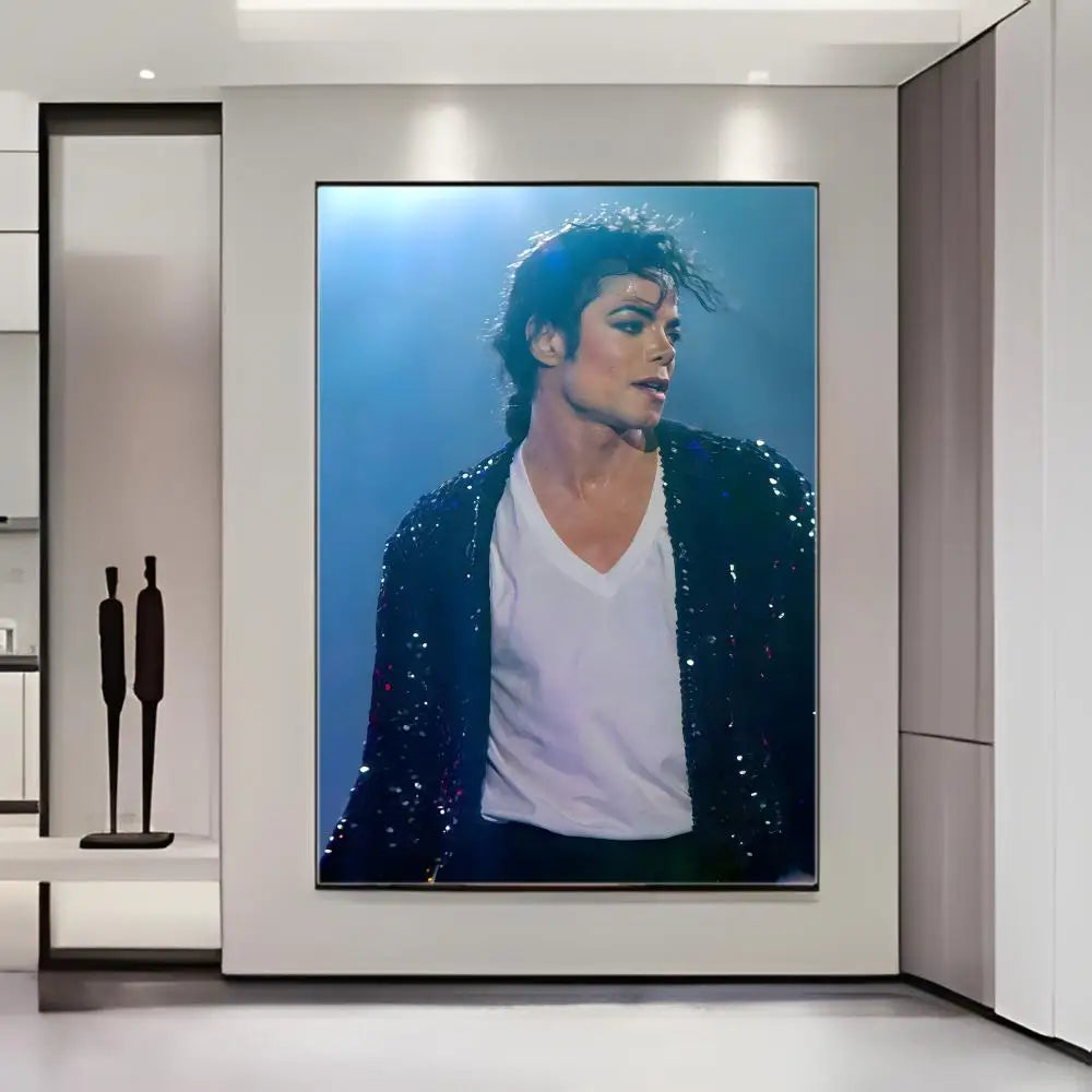 Star M-Michaels Jacksons Poster  Self-adhesive Art Waterproof Paper Sticker Coffee House Bar Room Wall Decor