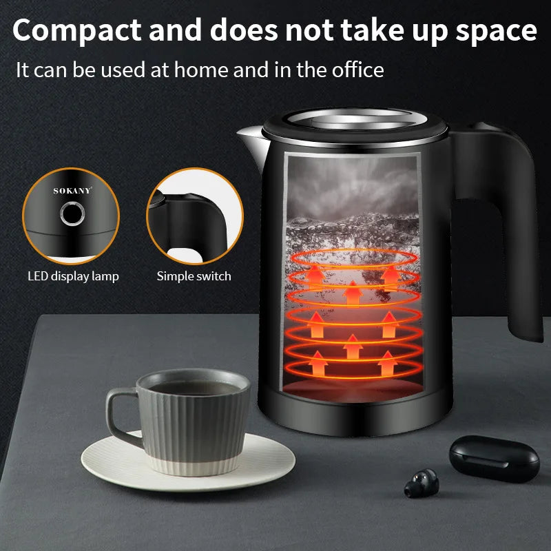 Portable 500ML Travel Electric Kettle Tea Coffee Stainless Steel Water Boiler Pot For Hotel Family Travel kitchen Smart kettle