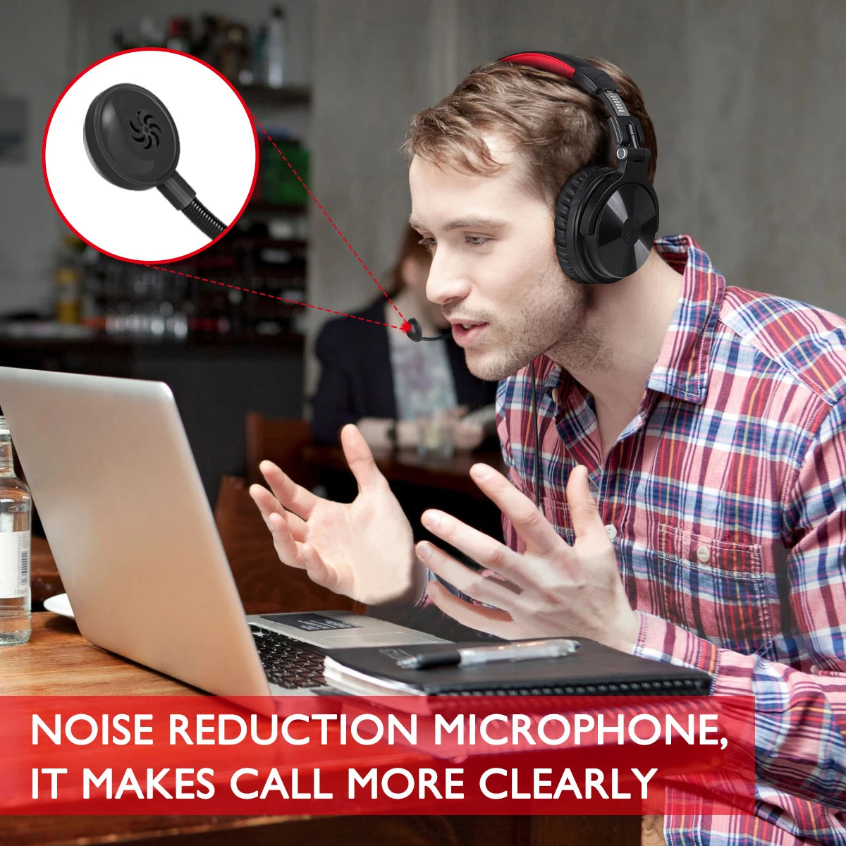 Oneodio 110h Wireless Bluetooth 5.2 Headset + Wired Gaming Headphones 2 in 1 With Microphone For PC PS4 Skype Type C Headphones