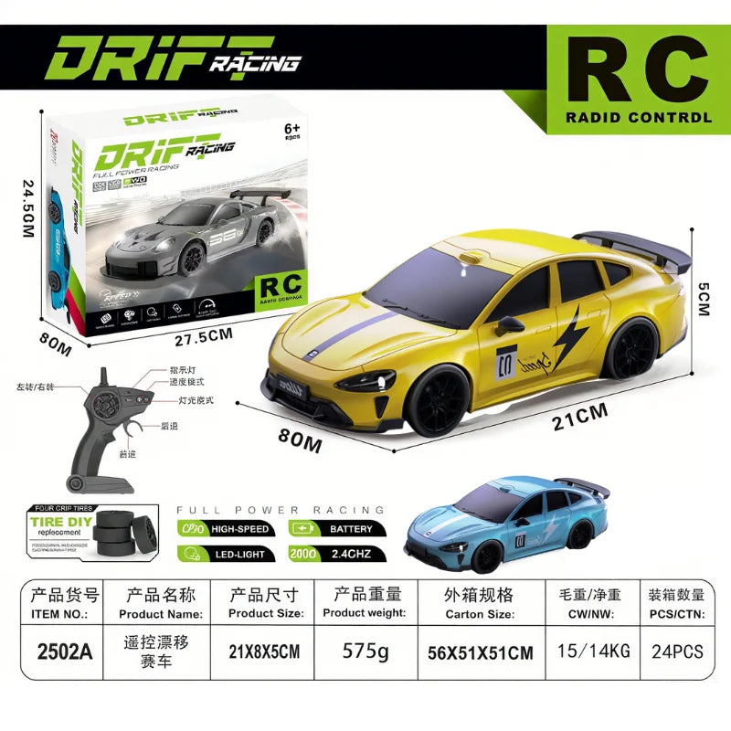 2026 New, Limited Edition Rc Drift GT3 RS 911 mi SU7 1:24 Drift Racing Car, Kids Gift with High Speed Remote Control