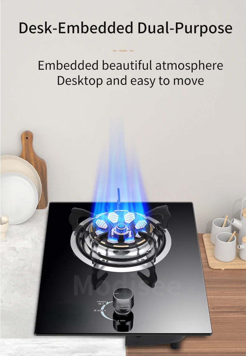 Gas Stove Single Stove Household Liquefied Gas Embedded  Gas Stove Natural Gas Fierce Fire Single Stove Stoves Table Kitchen Hob
