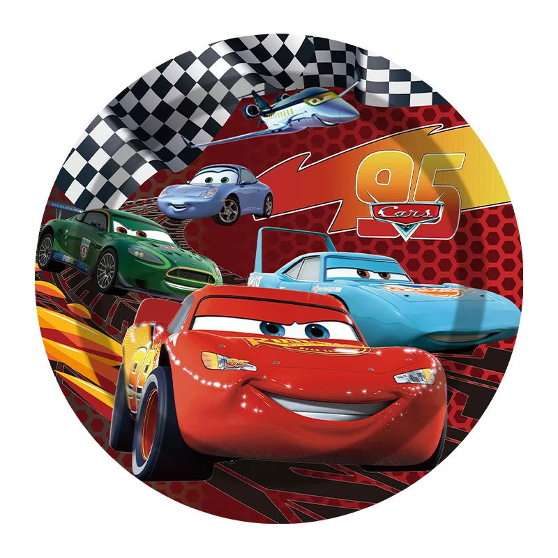 Cars Theme Birthday Party Decoration Tableware Banner Tablecloth Gift Bag Paper Plates Party Favors Toy Set Stamps Bracelets