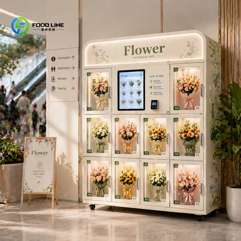 Customized Large Capacity Flower Vending Machine with A 21.5-inch Touch Screen and Refrigeration Function To Keep Flowers Fresh