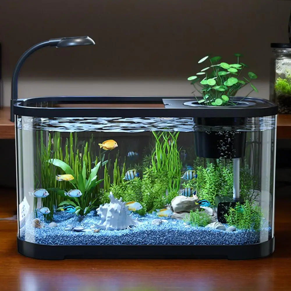 Aquarium Kit Betta Fish Tank For Beginners Desktop Beginner Aquarium Small Household Fish Bowl For Aquatic Animals Betta Turtle