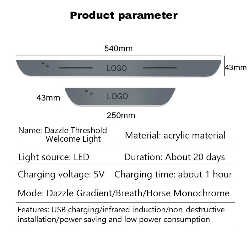 Customized For BYD Atto 3 EV yuan song han 2022 2023 Car Welcome Door illuminated Sill Light Logo Lamp LED Car Pedal Decoration