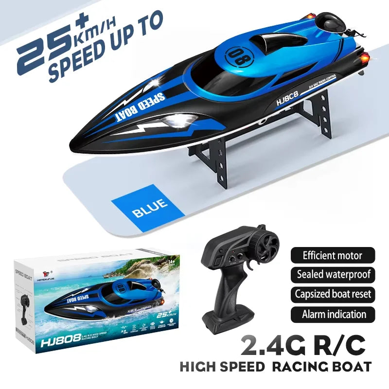 HJ808 RC Battery Boat 2.4Ghz 25km/h High-Speed Remote Control Racing Ship Water Speed Boat Children Model Toy Gift