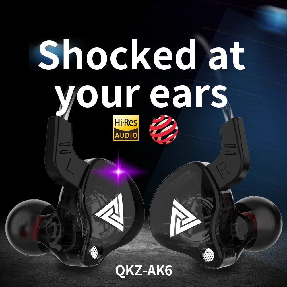 Experience immersive sound with these in-ear earphones featuring 6 dynamic driver units—offering stereo HIFI, deep subwoofer bass, a built-in mic, and perfect for sports and monitoring!