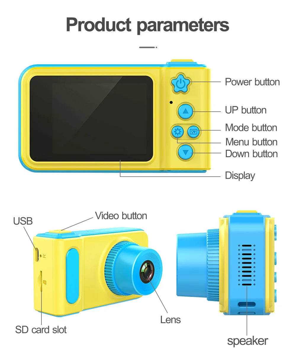 Capture every adorable moment with this baby camera featuring an 8.0MP sensor and HD screen—perfect for kids and family fun!
