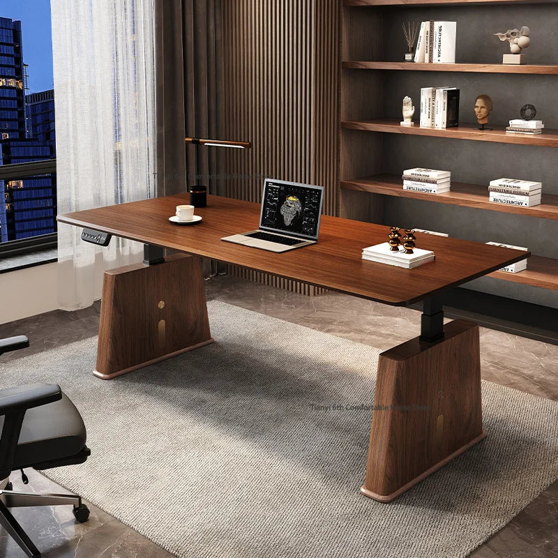 Modern Electric Height-Adjustable Desk Computer Desk Stand Office Smart Solid Wood Office Study Writing Desk Gaming Table FYCD