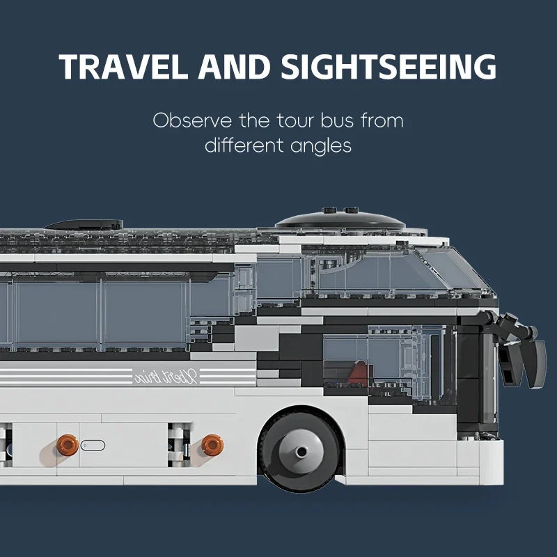 811PCS City Tour Bus Building Blocks Double-Decker Tourist Bus Model Bricks Desktop Ornaments Diy Puzzle Toys Holiday Gifts