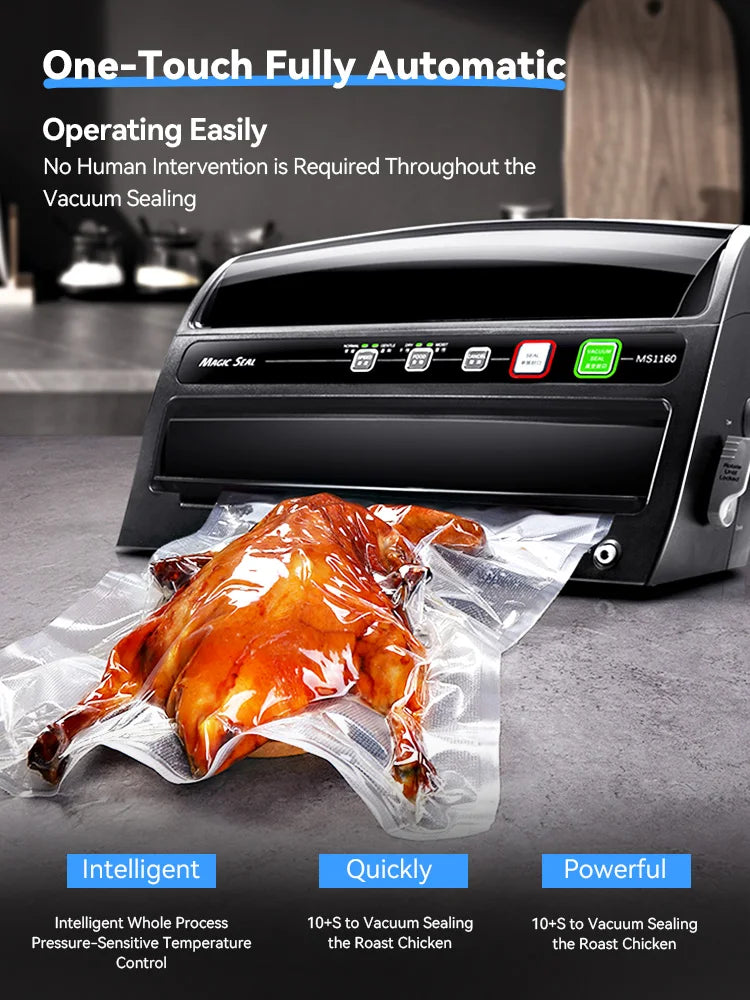 Vacuum Sealer Machine MAGIC SEAL MS300 for Food Plastic Packaging Sealer Mylar Bags Sealer Sealing machine Automatic Manual Mode