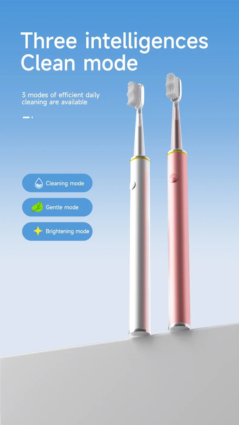 Experience precise cleaning with this electric toothbrush featuring a slim, specially designed brush head for gentle and effective oral care!