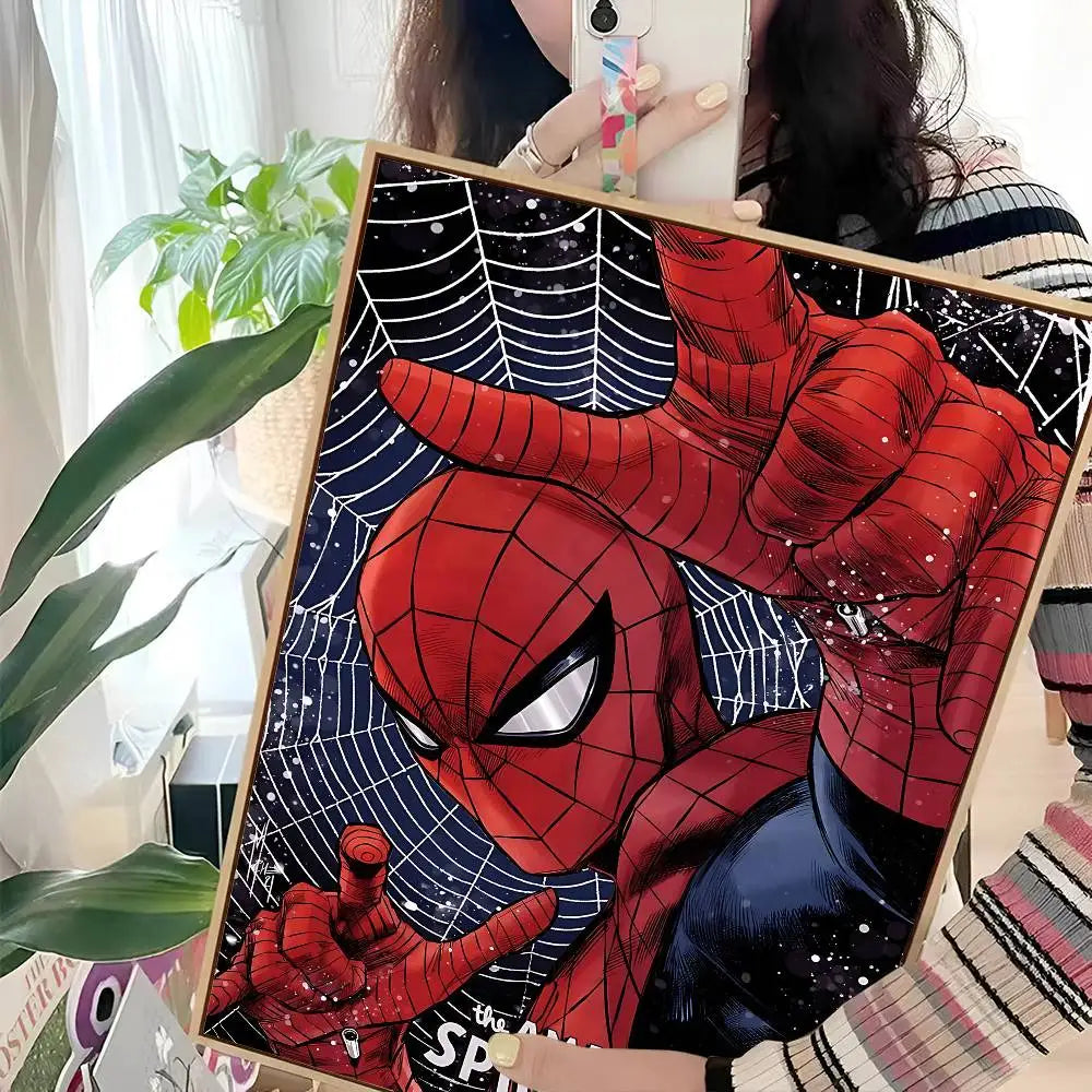 S-Spider Cartoon Man Movie Sticky Posters Whitepaper Sticker DIY Room Bar Cafe Posters Wall Stickers