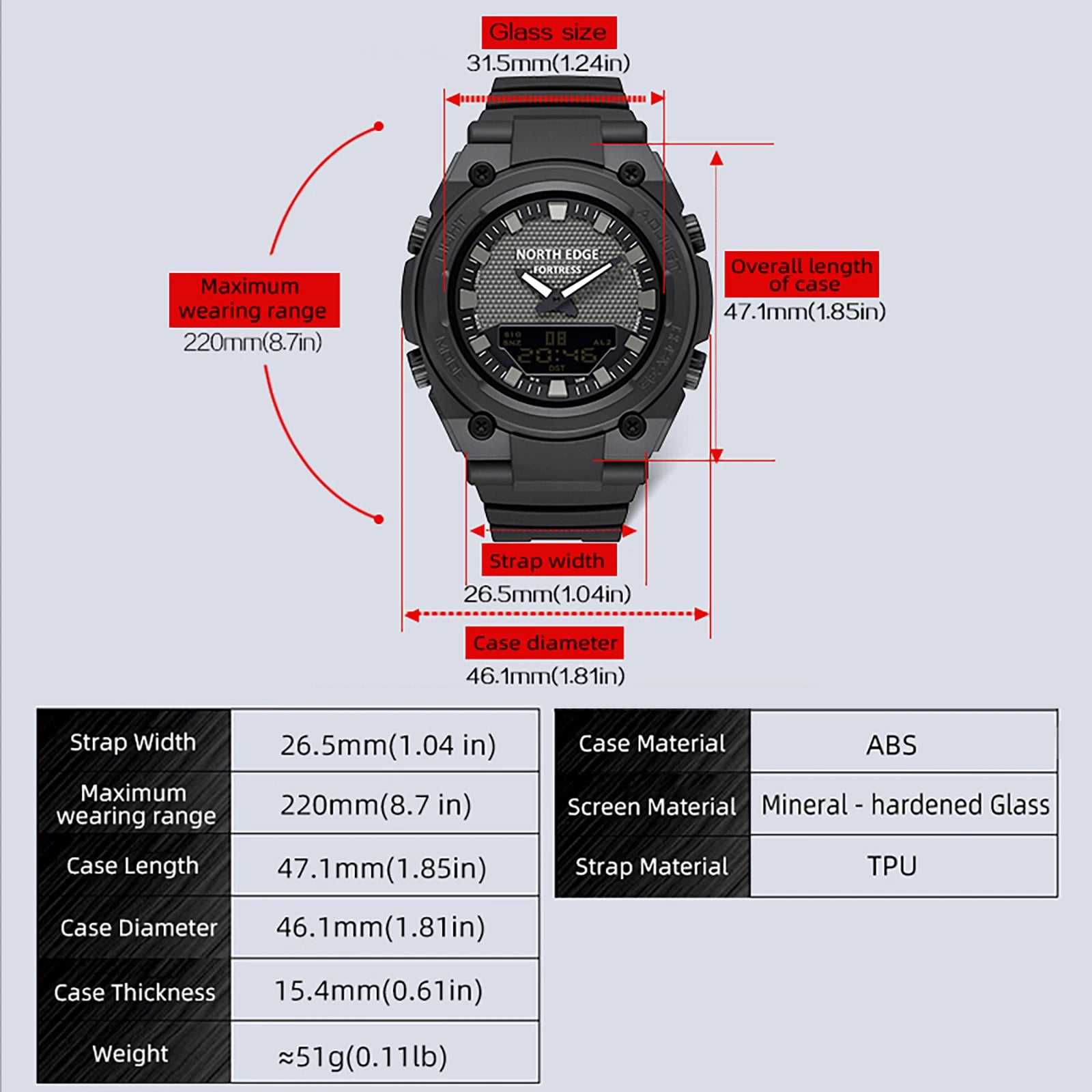 NORTH EDGE FORTRESS Men's Waterproof Smart Diving Computer Watch Outdoor Sports Fitness Tracker Active Monitoring
