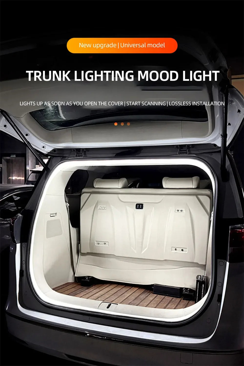 Automatic Led Trunk Light 4.2M Automatic Sensor Car Trunk Light Strip with Dynamic Flowing Illumination for Universal Fit 12V