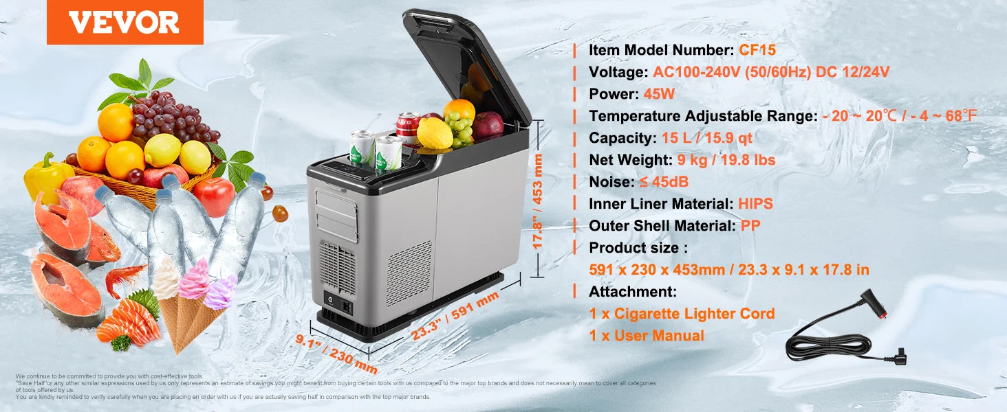 SucceBuy 8L to 75L Car Refrigerator Fridge Portable Icebox Single&Dual Zone w/Blue Tooth Temp Adjustable for Outdoor Camping RV