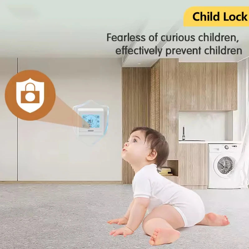 Maintain perfect comfort with this heat electric room thermostat—compatible with water and gas boilers for precise floor heating temperature control!
