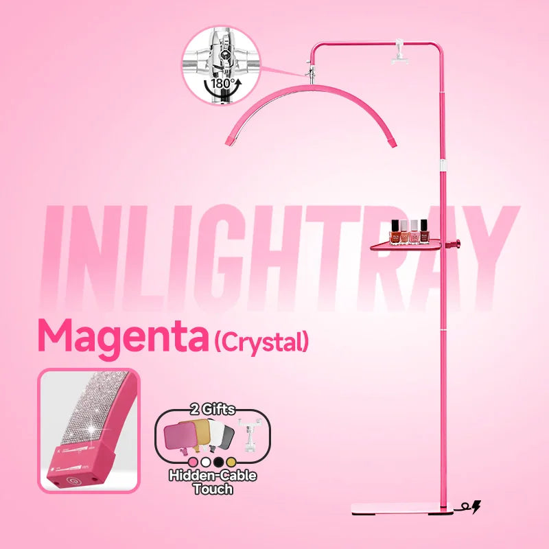 Free LOGO Rotatable Lashes Lamps Half Moon Light Led Moon Lamp Photography Fill Light for Lashes Extension Beauty Floor Lamps