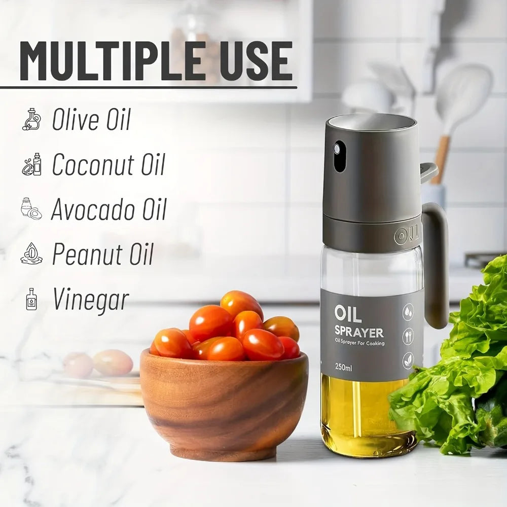 250ML Oil Sprayer,High Borosilicate Glass BPA Free Cooking Oil Mister,Olive Oil Sprayer for Air Fryer, Salad, BBQ,Kitchen Gadget