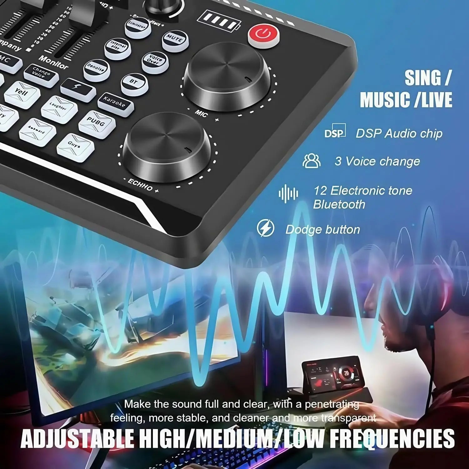 Sound Card with Microphone Set Mixer Recording (Studio Package)