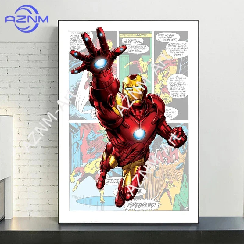 Comic Superhero Posters Set Canvas Painting Super Hero Prints Wall Art Picture Kids Room Decor