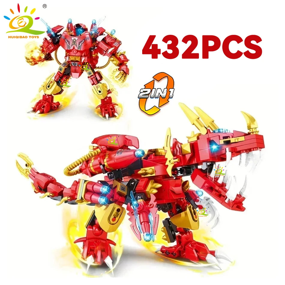 HUIQIBAO 2in1 Jurassic Dinosaur World Model Building Blocks City Triceratops Velociraptor Dino Park Bricks Children Toy Game