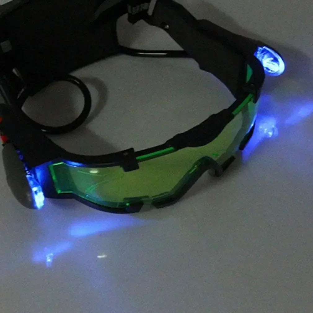 New Adjustable LED Night Vision Glass Motorcycle Racing Universal Goggles Hunting Glasses with Flip Light Windproof