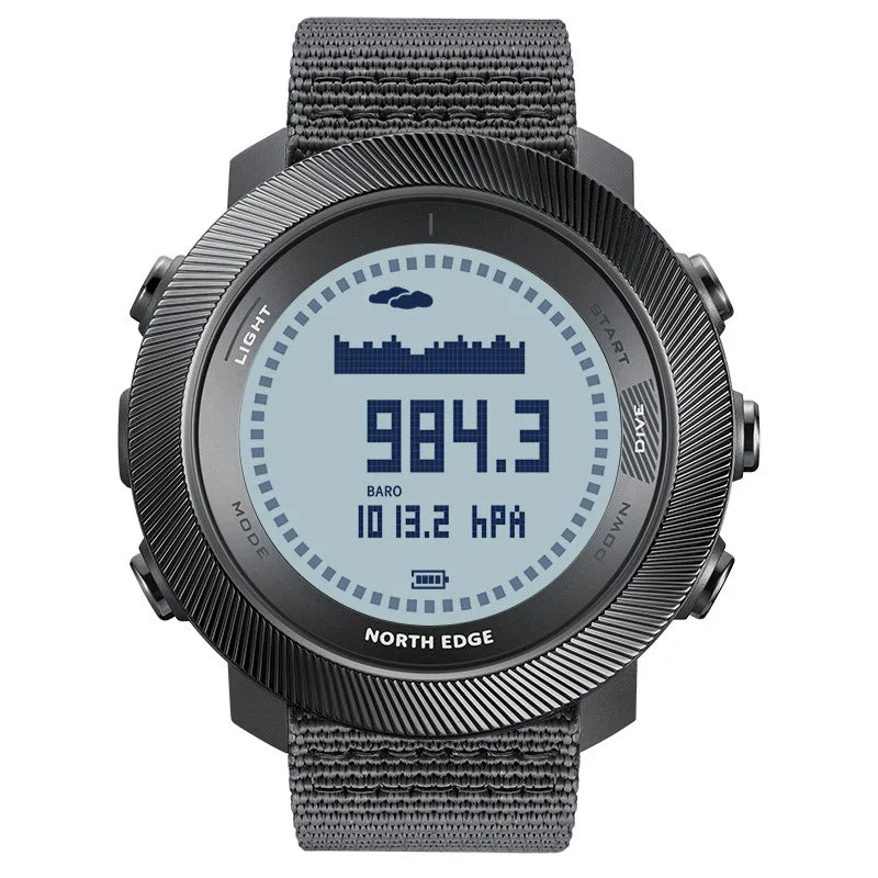 Outdoor Sports Smartwatch with Free Diving Altitude Air Pressure Compass World Time Waterproof 100 Meters