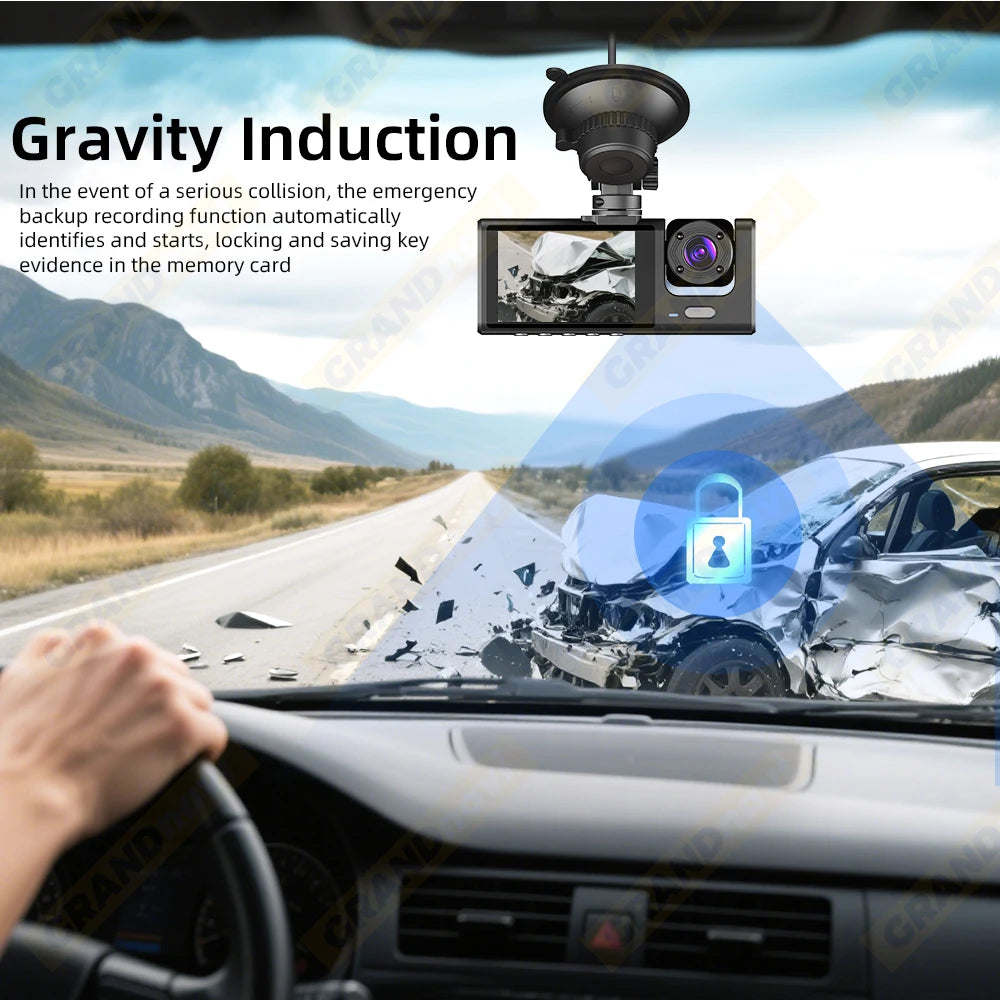 Dash Cam for Cars WIFI APP Car DVR 3 Channel Front Camera Video Recorder Rear View Camera for Vehicle Black Box Car Assecories