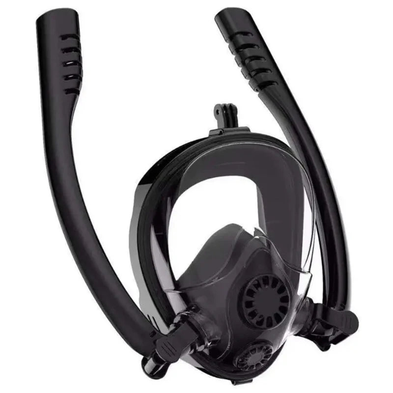 Adults Full Face Snorkel Mask Double Breathing Tube 180° Wide-Eye Panoramic Vision Advanced Anti-Fog Swim Leak-Proof Adventures