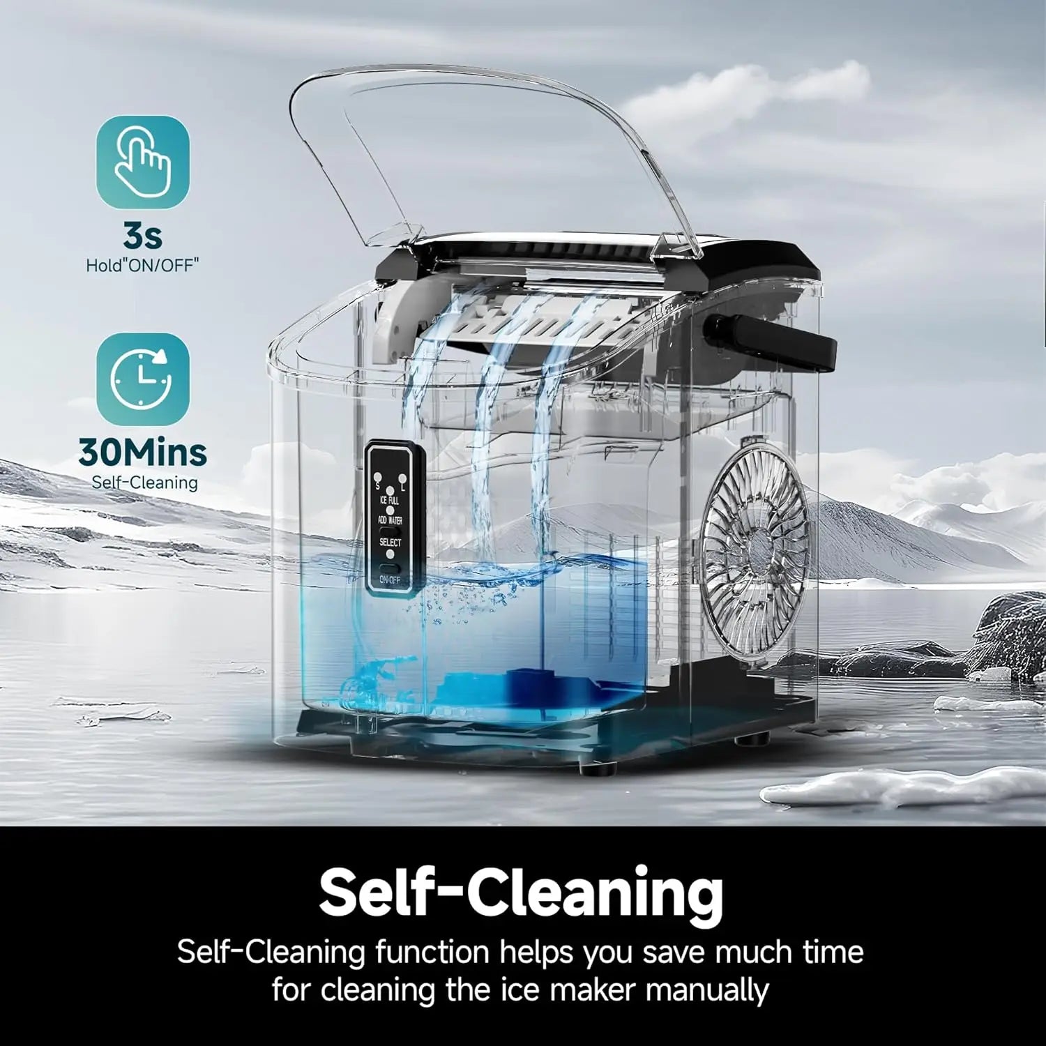 Ice Maker Countertop with Handle