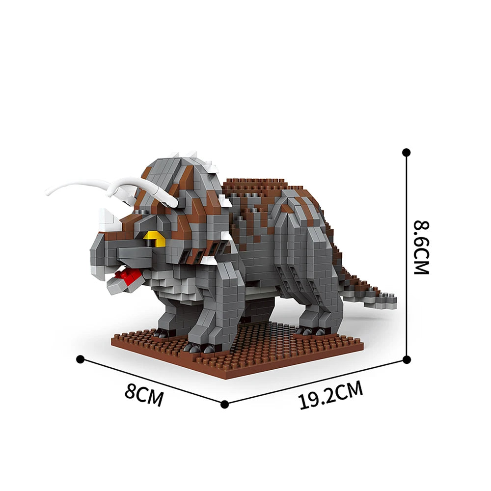 KNEW BUILT Stegosaurus T-rex Micro Mini Building Block Toys-Create Dinosaur Word,Festival Gift for Kids,Puzzle DIY Assembly Toy