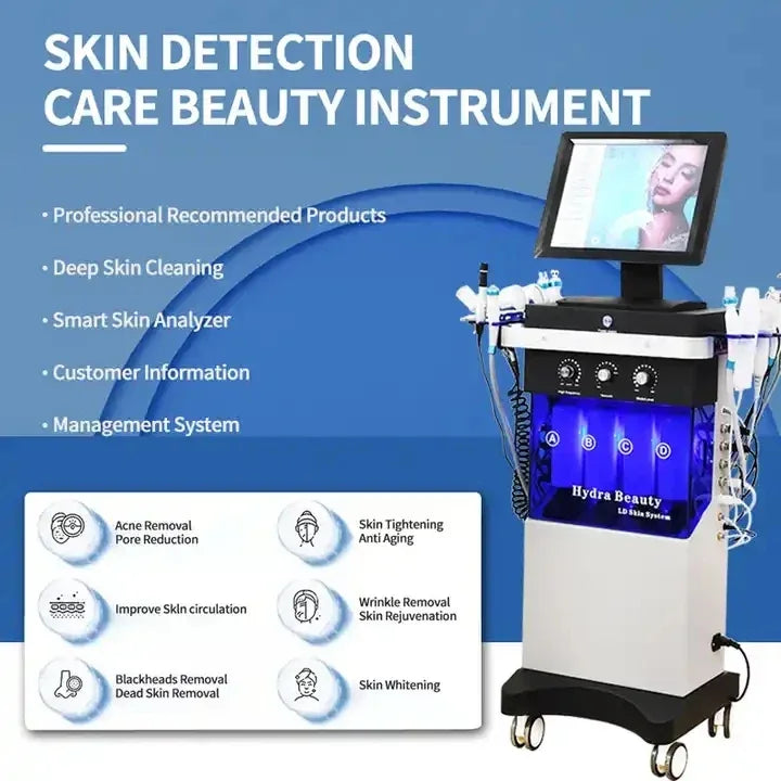 Hot selling 14 in 1 Diamond Peeling Hydro facial machine water jet Aqua facial Vacuum Skin Care Cleaning lifting bubble spa
