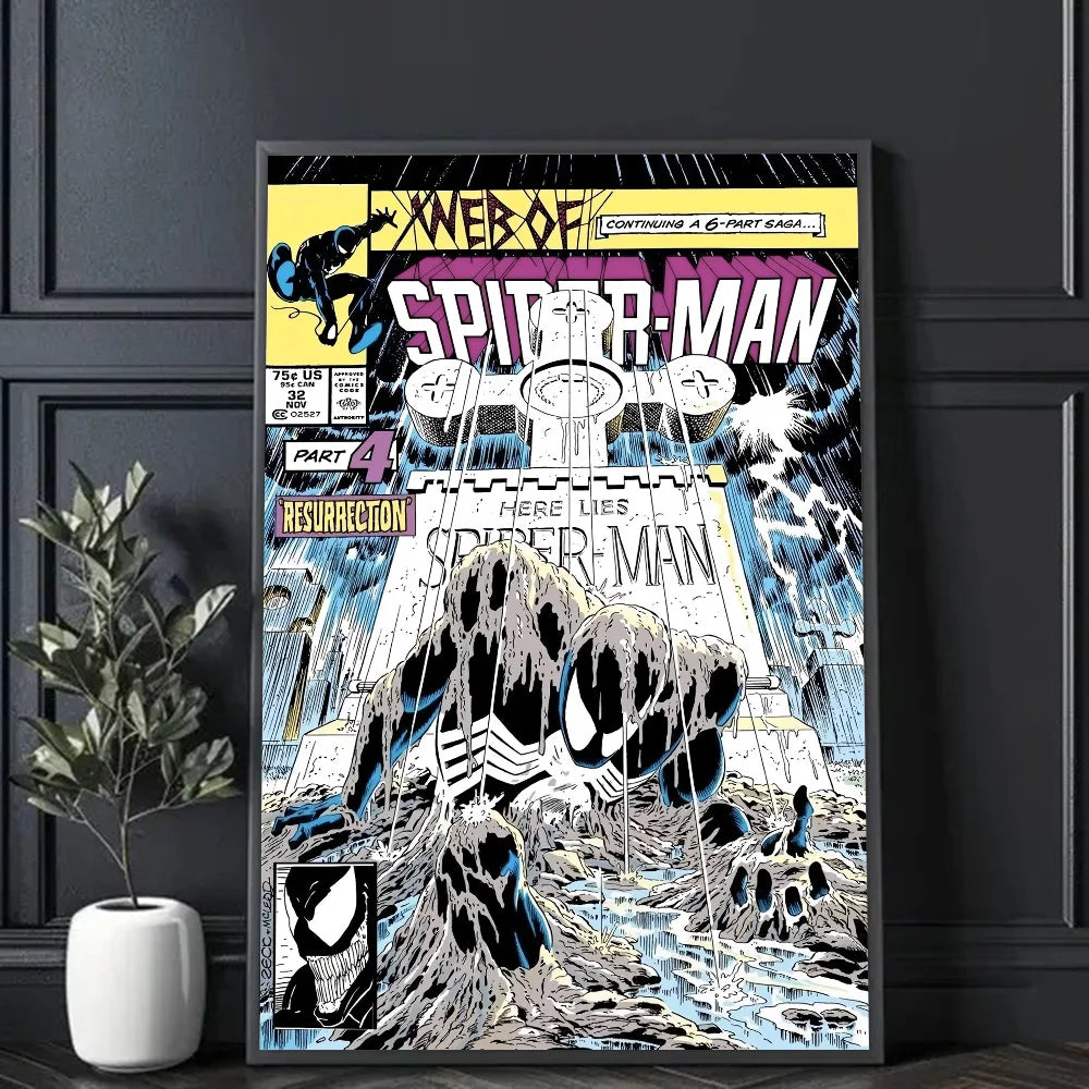 Vintage Comics Super hero Poster Decorative Painting Anime Poster Mural Home Living Room Bedroom Bathroom Wall Decor
