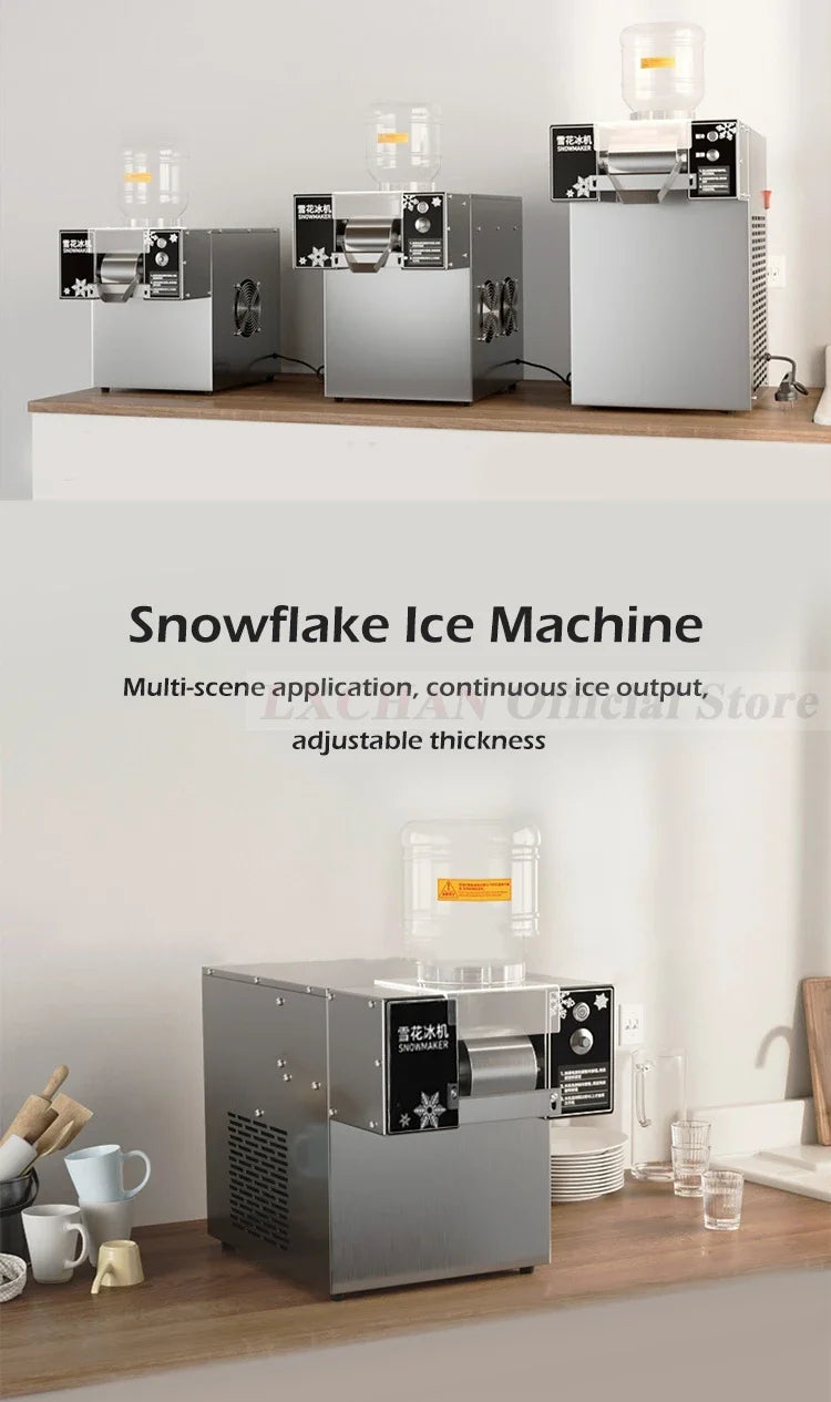 HomeWise 60KG/24H Korean Snowflake Ice Machine Small Snow Continuous Cooled Milk Mango Bingsu Shaver Smoothie Crusher 110V 220V