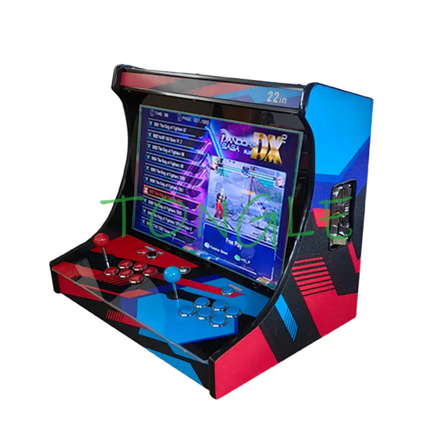 2 Players Arcade Video Game Console 22 Inch LCD Bartop build with SAGA ARCADE DX 26800 In 1 Coin Acceptor Joystick Button To TV