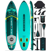 Myboat BASS HUNTER Green SUB Waterproof Inflatable Paddle Board 11'6''x35''x6'' Aquatic Fishing With Accessories SUP сапборд