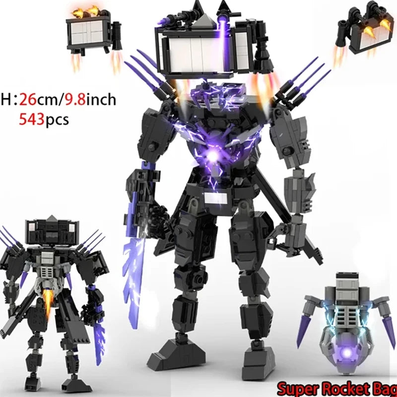 Moc Skibidi Toilet Action Figures Model Building Blocks Camerman Titan Speakerman Surveillance Man TVMan Boys Toys For Kids Gift