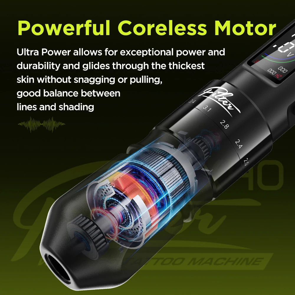 Filter X40 Tattoo Machine  Printer Kit 7 Strokes 2.0-4.0mm Tattoo Machine Pen with Extra OLED Digital Display 1600mAh Battery