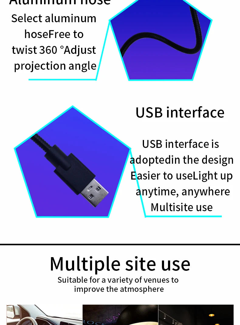 Auto USB starry sky car roof star decoration light ambient light music Rhythm control car interior led starry light for car