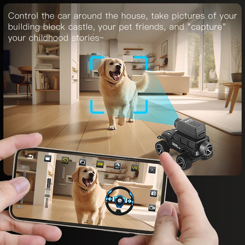 KF32 1:64 RC Mini Climbing Alloy Video Car With LED Light  and HD Camera Radio Remote Control Vehicle Toy for Kids Best Gift