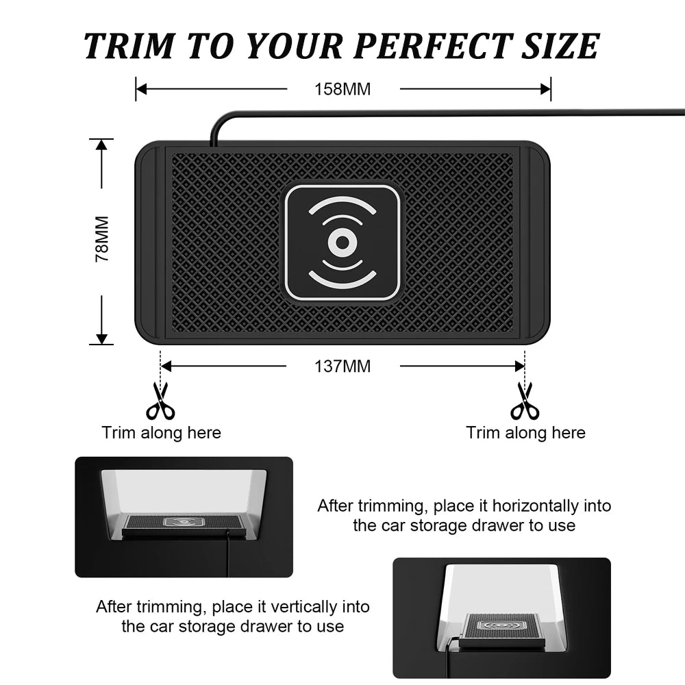 Experience hassle-free charging with this intelligent wireless charger featuring automatic sensing—perfectly compatible with Android devices for use at home or in the car!