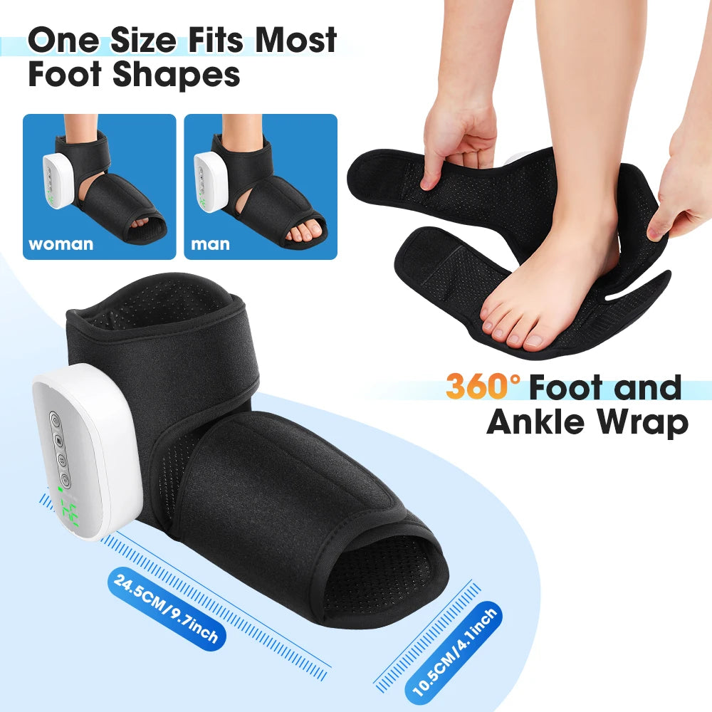 Cordless Electric Heating Foot&Ankle Massager with Airbag Kneading Relaxation Lifting Hot Compress Portable Foot Ankle Brace