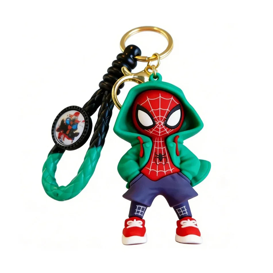 Marvel Spider-Man Silicone Key Ring, Cartoon Character Mini Figurine Keychain, Anime Merch Bag Accessories, Birthday & Holiday P