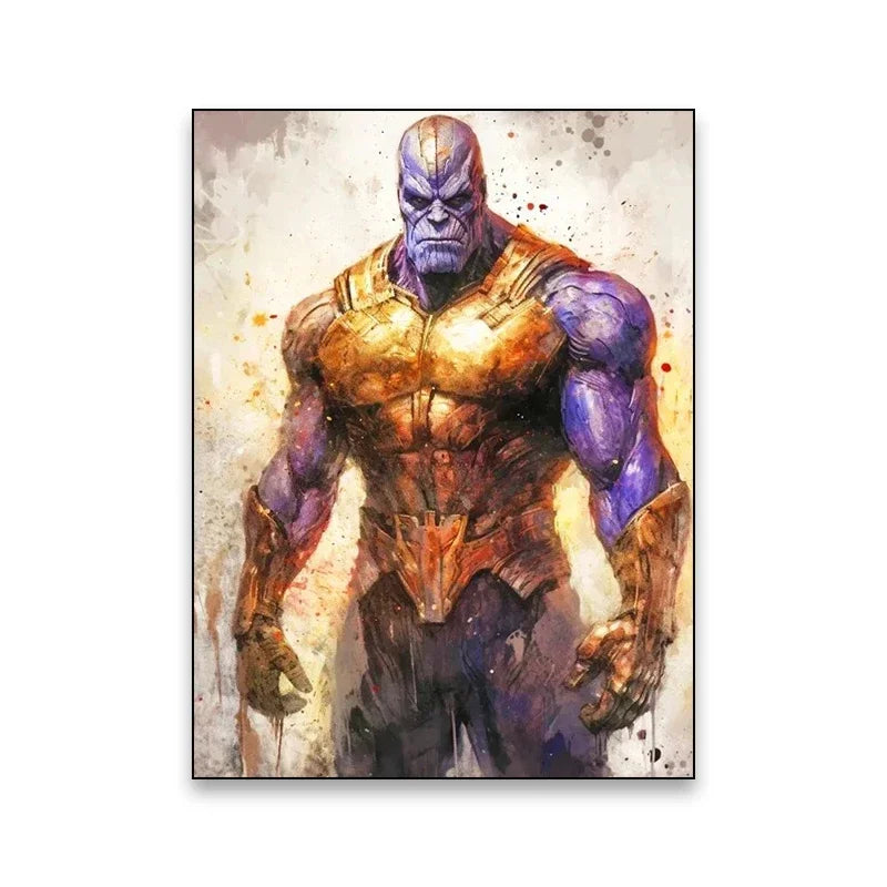 1pc Frameless Canvas Painting Marvel Movie Art Poster Spider Man Iron Man Deadpool Canvas Painting Classic Anime Character Mural