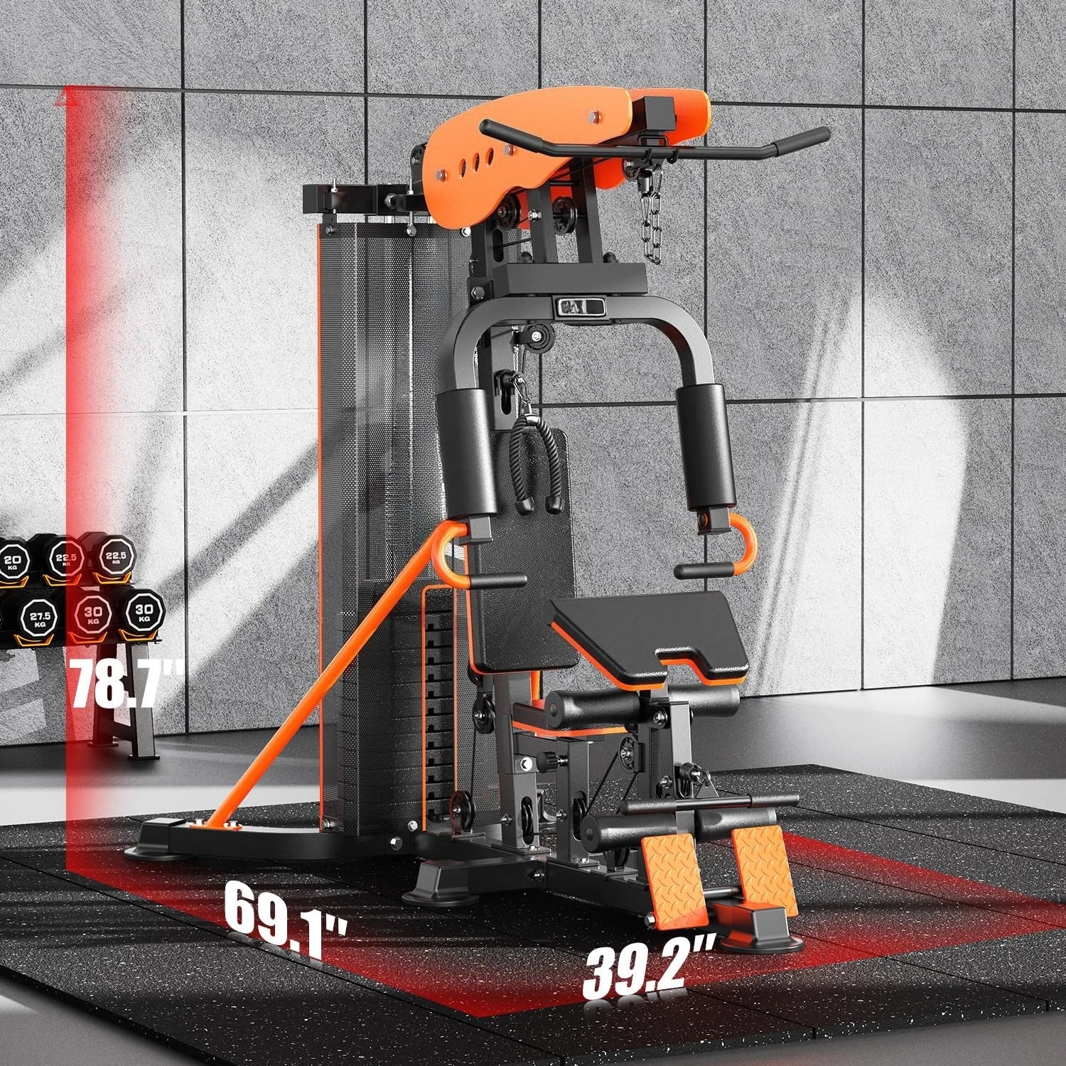 Multi-Function Home Gym Workout Station, Featuring a Pulley System, arm Trainer, and Leg Trainer for Full-Body, Customized