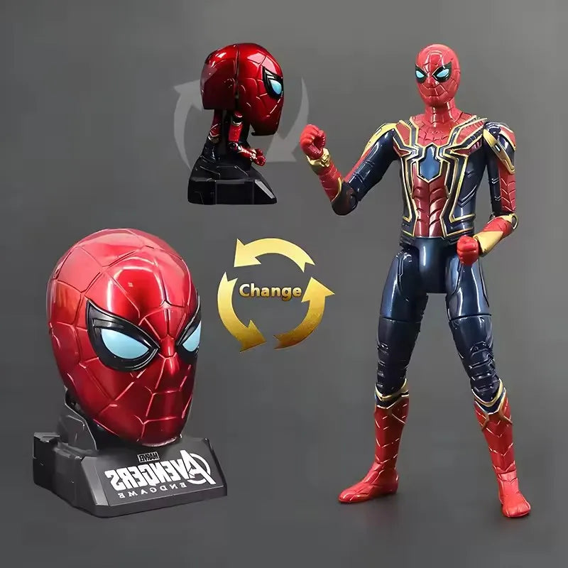 Marvel Action Figure Deformable Toy Iron Man MK3 Captain America Joints Mobility Head Shaped Statue Model Doll Toys Kids Gifts