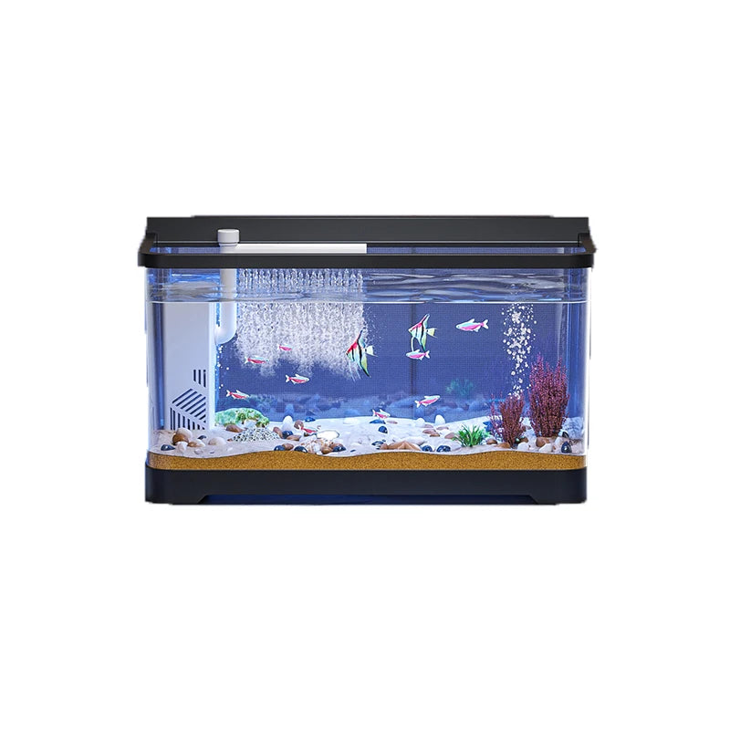 Small Fish Tank Landscape Ecological Full Set Filter Oxygen Generator Living Room New Home Goldfish Tank with Light