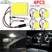 4x Cob 18SMD 24SMD 36SMD 48SMD White T10 W5w Car Led Clearance License Panel Lamp Auto Interior Reading Bulb Trunk Festoon Light