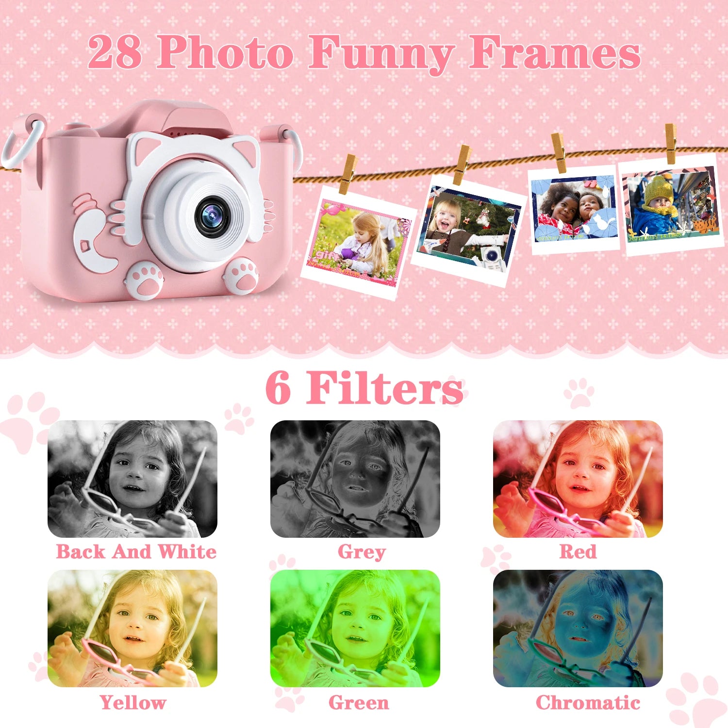 Capture every moment with this 1080P HD children’s digital video camera—featuring a 2.0-inch screen, perfect for toddlers to explore photography and video!
